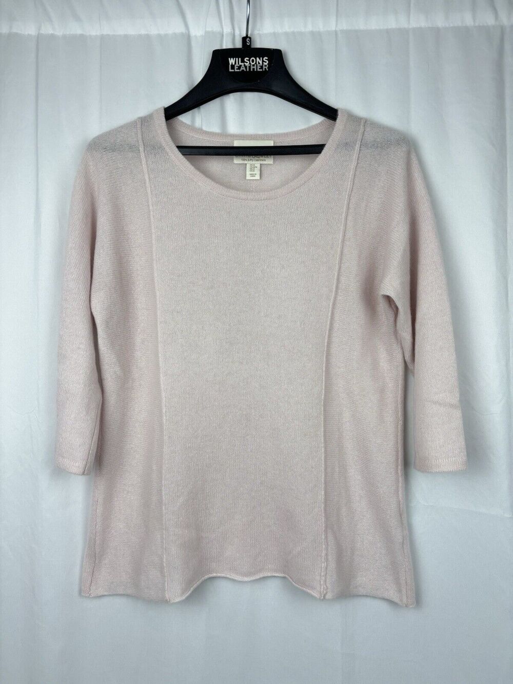 Cynthia Rowley Pink 100% 2 Ply Cashmere Sweater long Sleeve Crew Neck M